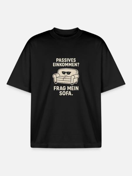 Sofa Sparwitz Passive Income - Boxy Heavyweight Unisex Organic T-Shirt by Stanley/Stella - black