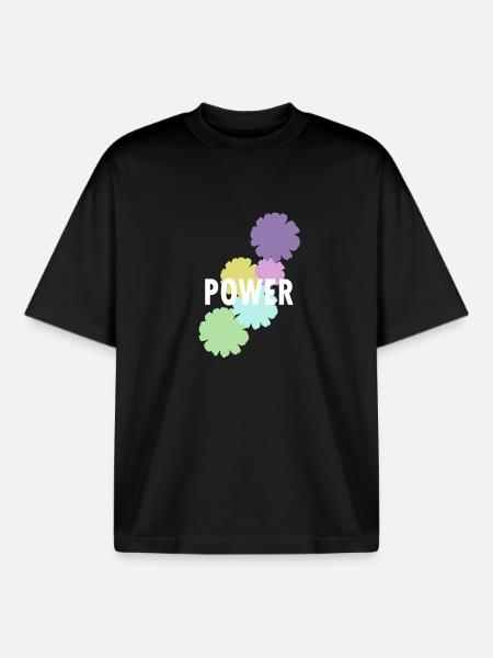 Mama Flower Power - Boxy Heavyweight Unisex Organic T-Shirt von Stanley/Stella - Schwarz