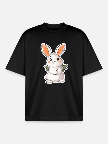 Hare - Boxy Heavyweight Unisex Organic T-Shirt by Stanley/Stella - black
