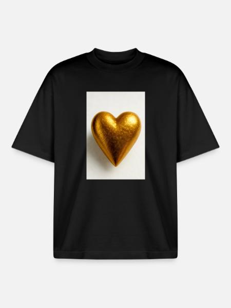 A heart of gold - Boxy Heavyweight Unisex Organic T-Shirt by Stanley/Stella - black