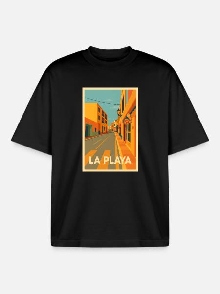 Playa de La Calera - Boxy Heavyweight Unisex Organic T-Shirt by Stanley/Stella - black