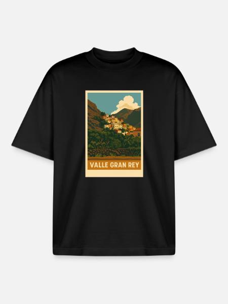 La Calera Valle Gran Rey - Boxy Heavyweight Unisex Organic T-Shirt by Stanley/Stella - black