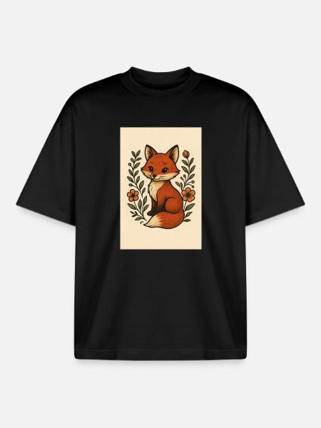 Großer Fuchs - Boxy Heavyweight Unisex Organic T-Shirt von Stanley/Stella - Schwarz