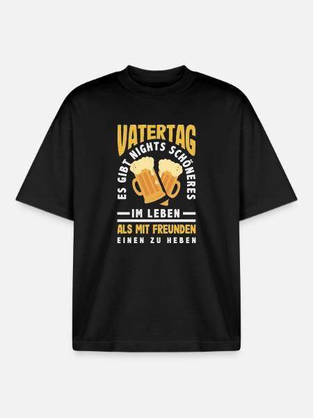 Funny Father's Day Gift Dad Beer - Boxy Heavyweight Unisex Organic T-Shirt by Stanley/Stella - black