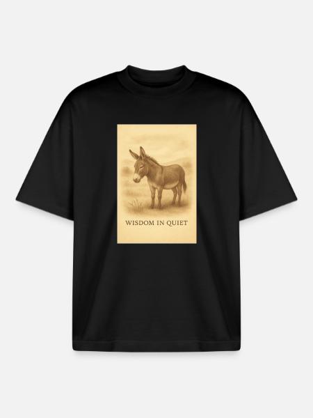 Donkey wisdom at rest - Boxy Heavyweight Unisex Organic T-Shirt by Stanley/Stella - black