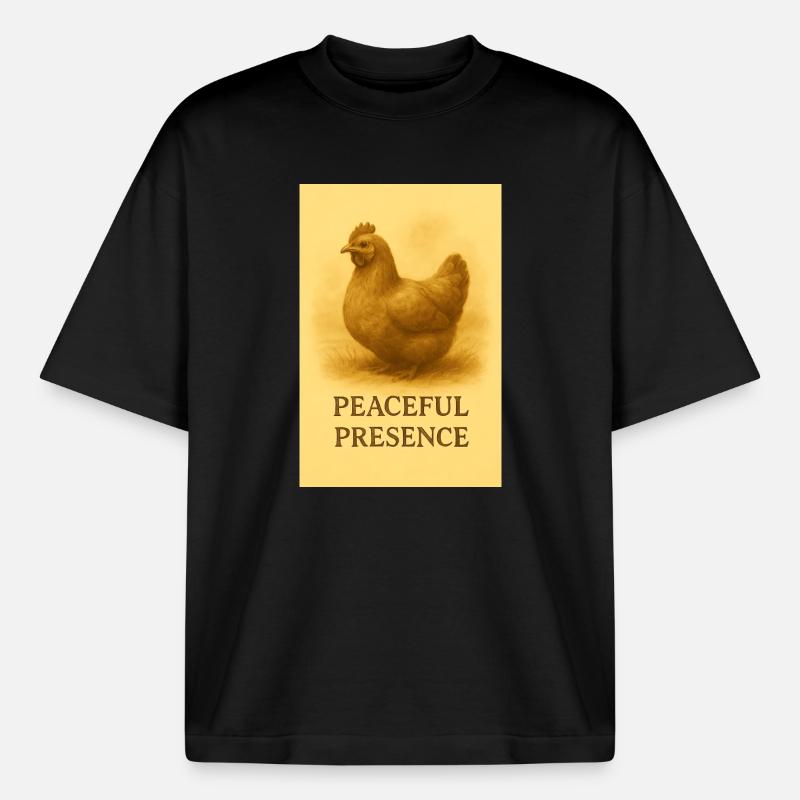 Stille Hühnerpräsenz - Boxy Heavyweight Unisex Organic T-Shirt von Stanley/Stella - Schwarz