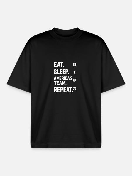 America's Team 12-8-22-74 - Boxy Heavyweight Unisex Organic T-Shirt by Stanley/Stella - black