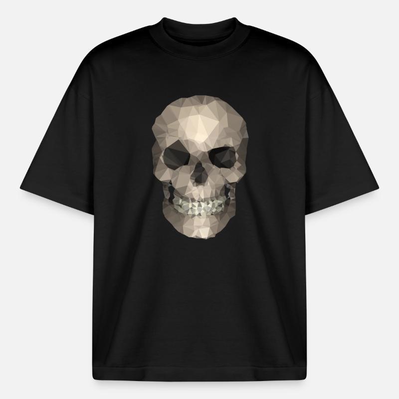 Polygon Geometrischer Schädel – Moderner Low Poly - Boxy Heavyweight Unisex Organic T-Shirt von Stanley/Stella - Schwarz