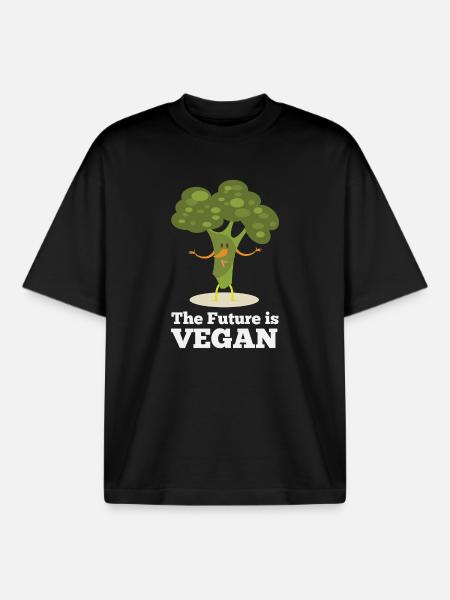 The Future is Vegan - Boxy Heavyweight Unisex Organic T-Shirt by Stanley/Stella - black