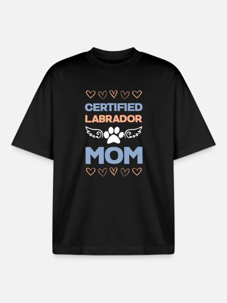 Certified Labrador Mom - Boxy Heavyweight Unisex Organic T-Shirt by Stanley/Stella - black