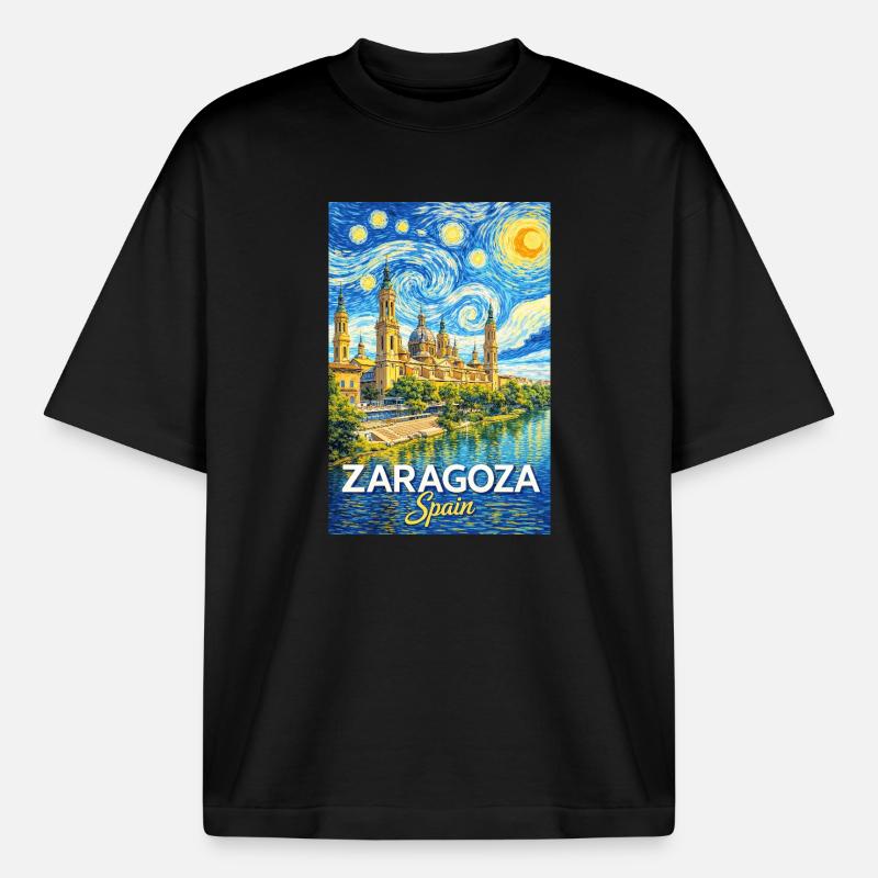 Saragozza, Spagna - Stanley/Stella Heavyweight Boxy T-shirt unisex - nero