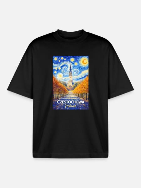 Częstochowa, Poland - Boxy Heavyweight Unisex Organic T-Shirt by Stanley/Stella - black