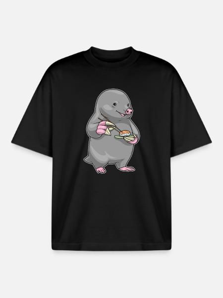 Mole Sushi - Boxy Heavyweight Unisex Organic T-Shirt by Stanley/Stella - black