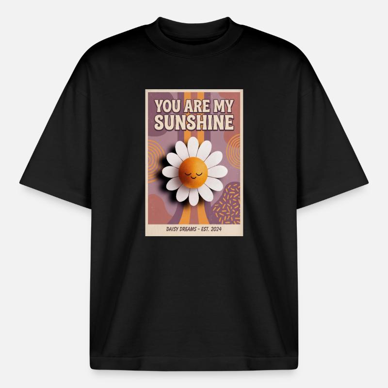 Du bist meine Sonnenschein-Gänseblümchen-Popkunst - Boxy Heavyweight Unisex Organic T-Shirt von Stanley/Stella - Schwarz