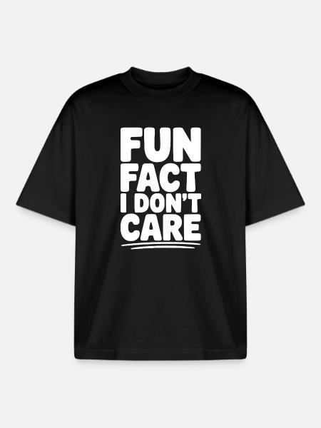 Fun Fact I Don't Care - Boxy Heavyweight Unisex Organic T-Shirt by Stanley/Stella - black