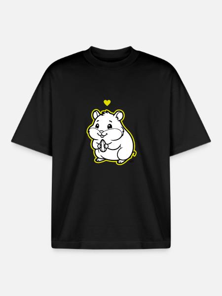Arnold_the_Hamster - Boxy Heavyweight Unisex Organic T-Shirt by Stanley/Stella - black