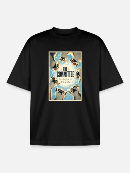 Das Komitee-Lemurs-Plakat - Boxy Heavyweight Unisex Organic T-Shirt von Stanley/Stella - Schwarz