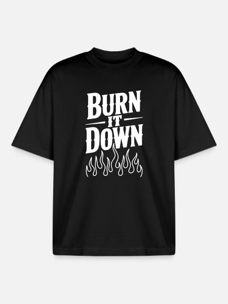 Burn it Down - Boxy Heavyweight Unisex Organic T-Shirt by Stanley/Stella - black