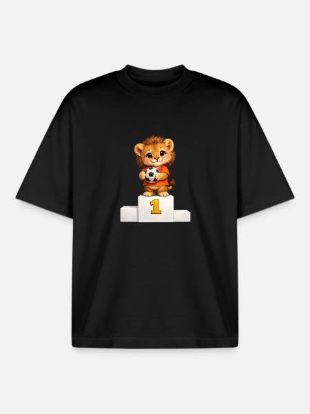 Baby Lion has won - Boxy Heavyweight Unisex Organic T-Shirt by Stanley/Stella - black