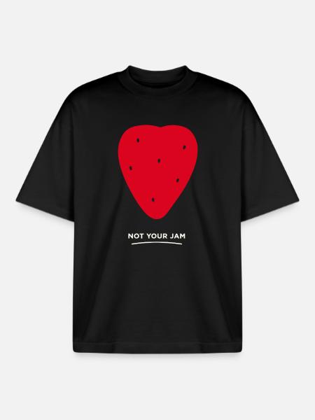 Unruly Strawberry – Not Your Jam - Boxy Heavyweight Unisex Organic T-Shirt by Stanley/Stella - black