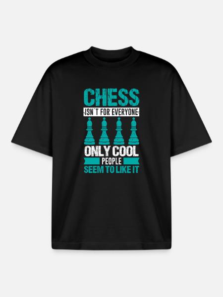 Échiquier des joueurs d’échecs - T-shirt unisexe boxy épais biologique Stanley/Stella - noir
