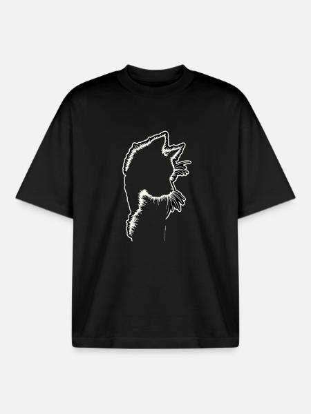 Katzensilhouette | Minimalistisches Design - Boxy Heavyweight Unisex Organic T-Shirt von Stanley/Stella - Schwarz