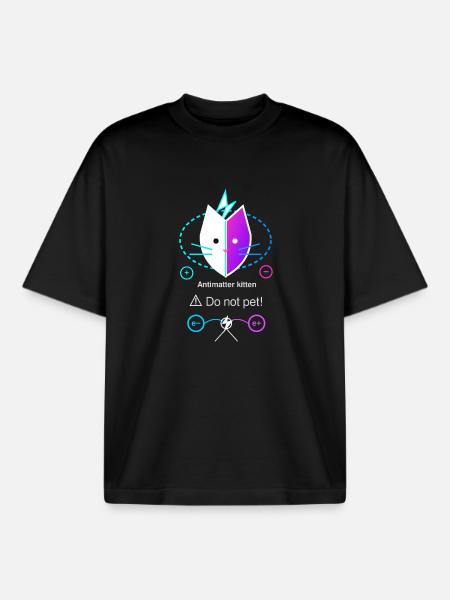 Antimatter Kitten - Boxy Heavyweight Unisex Organic T-Shirt by Stanley/Stella - black