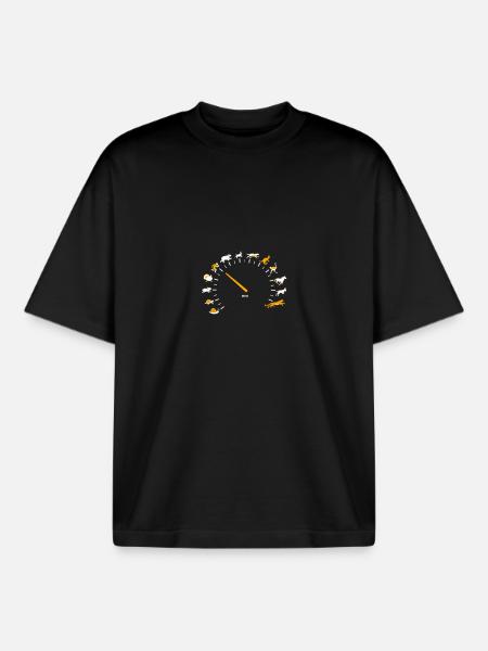 Animal Lover Speed Gauge Humor - Boxy Heavyweight Unisex Organic T-Shirt by Stanley/Stella - black