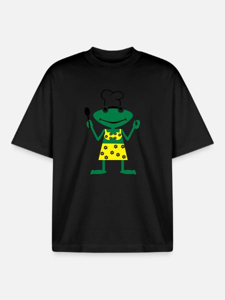 Cook frog - Boxy Heavyweight Unisex Organic T-Shirt by Stanley/Stella - black