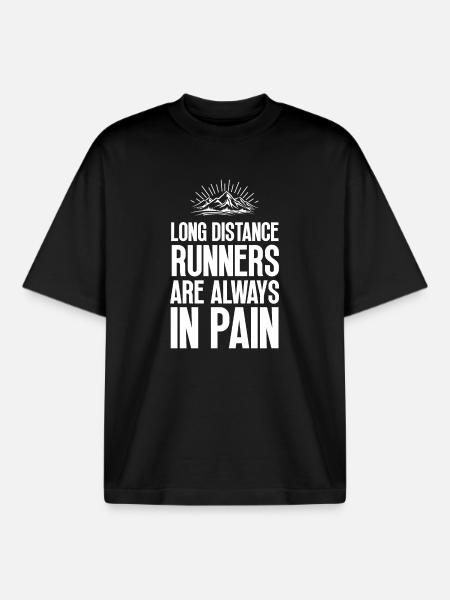 Long Distance Runners Are Always In Pain - Boxy Heavyweight Unisex Organic T-Shirt by Stanley/Stella - black