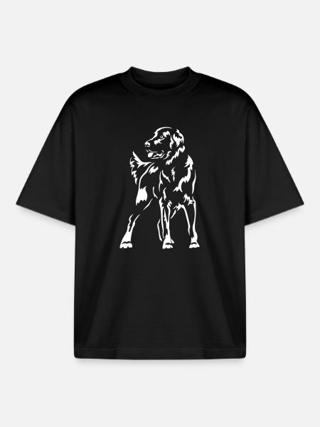Flat-coated Retriever "Black Edition" - Boxy Heavyweight Unisex Organic T-Shirt by Stanley/Stella - black
