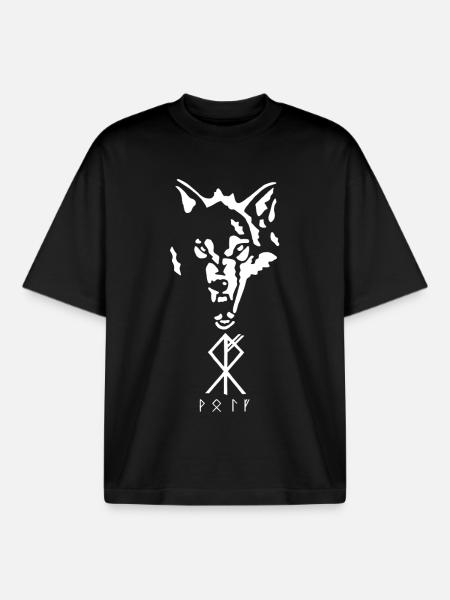 Wikinger-Rune des Wolfes - Boxy Heavyweight Unisex Organic T-Shirt von Stanley/Stella - Schwarz