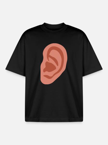 Big ear - Boxy Heavyweight Unisex Organic T-Shirt by Stanley/Stella - black