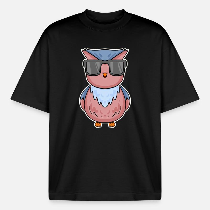 Eule mit Brille - Boxy Heavyweight Unisex Organic T-Shirt von Stanley/Stella - Schwarz
