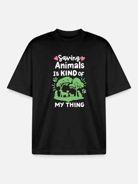 Hunderettung Tierrettung - Boxy Heavyweight Unisex Organic T-Shirt von Stanley/Stella - Schwarz
