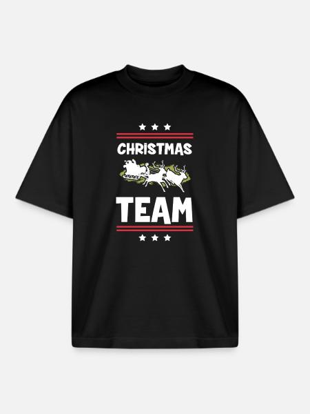 Weihnachten Team Christmas - Boxy Heavyweight Unisex Organic T-Shirt by Stanley/Stella - black