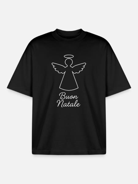 Weihnachtsengel Buon Natale - Boxy Heavyweight Unisex Organic T-Shirt von Stanley/Stella - Schwarz