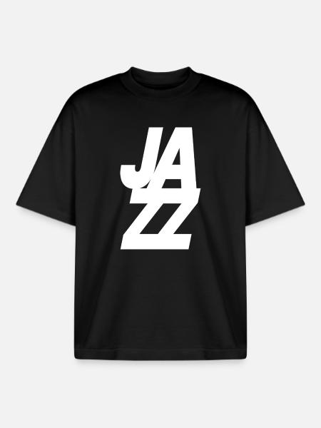 Bold Jazz Music logo design - Boxy Heavyweight Unisex Organic T-Shirt by Stanley/Stella - black