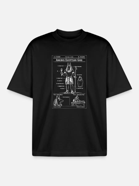 Anubis Blueprint Icon Tee - Boxy Heavyweight Unisex Organic T-Shirt by Stanley/Stella - black