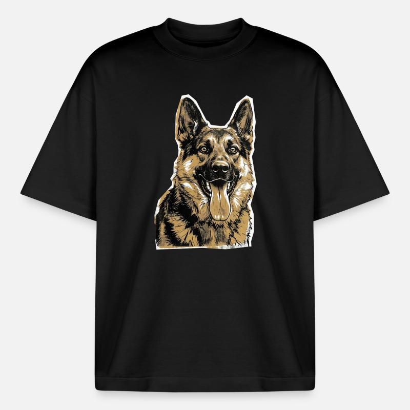 Deutscher Schäferhund - Boxy Heavyweight Unisex Organic T-Shirt von Stanley/Stella - Schwarz