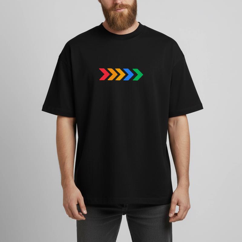 Flèches colorées - Progrès en cinq couleurs T-shirt unisexe boxy épais biologique Stanley/Stella
