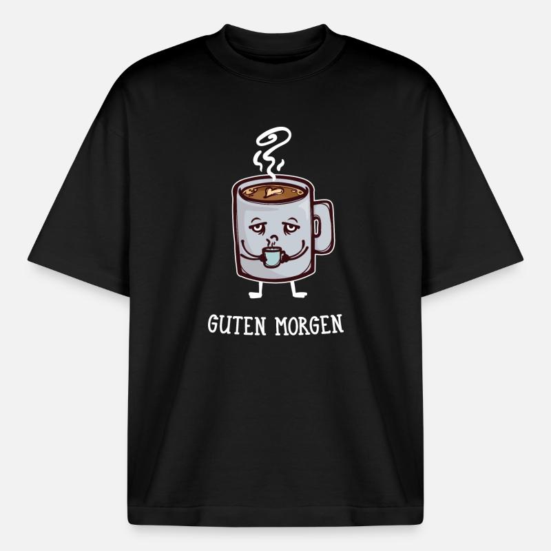 Frühstück Kaffee Koffein Statement Kaffeetrinker - Boxy Heavyweight Unisex Organic T-Shirt von Stanley/Stella - Schwarz
