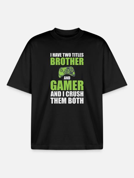 Brother Gamer Confidence Tee - Boxy Heavyweight Unisex Organic T-Shirt by Stanley/Stella - black