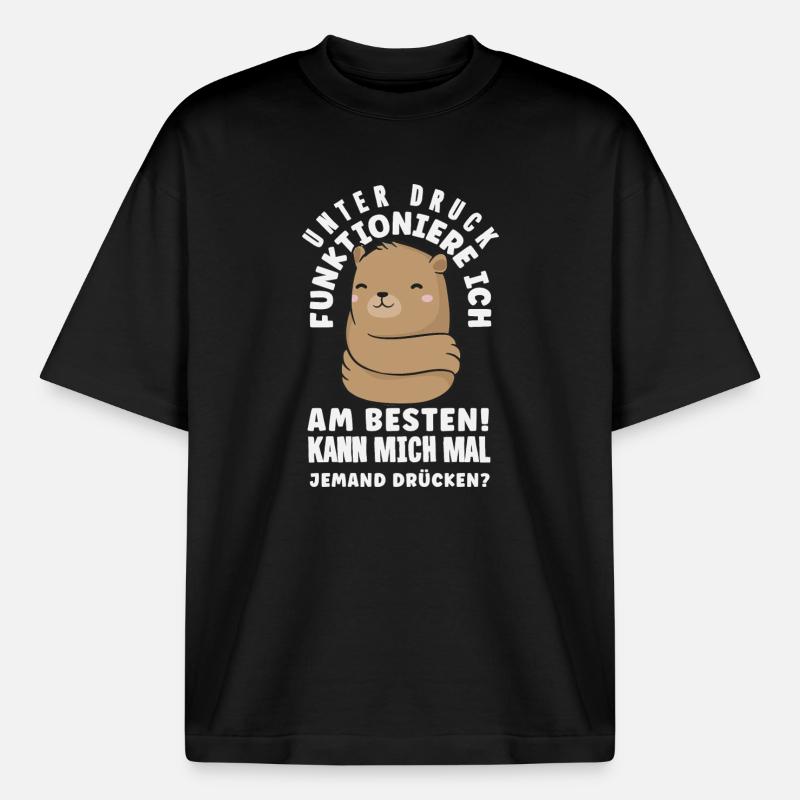 I function best under pressure - Boxy Heavyweight Unisex Organic T-Shirt by Stanley/Stella - black