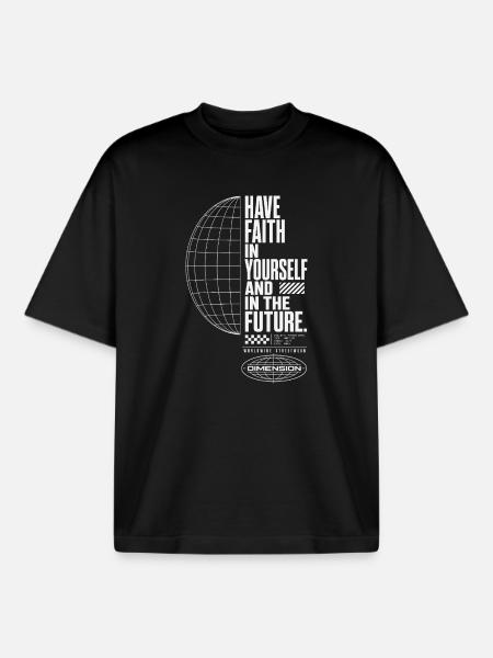 Believe in yourself and the future - Boxy Heavyweight Unisex Organic T-Shirt by Stanley/Stella - black