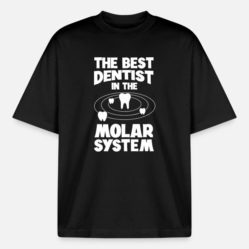 Molar System Dentist Tee - Boxy Heavyweight Unisex Organic T-Shirt by Stanley/Stella - black