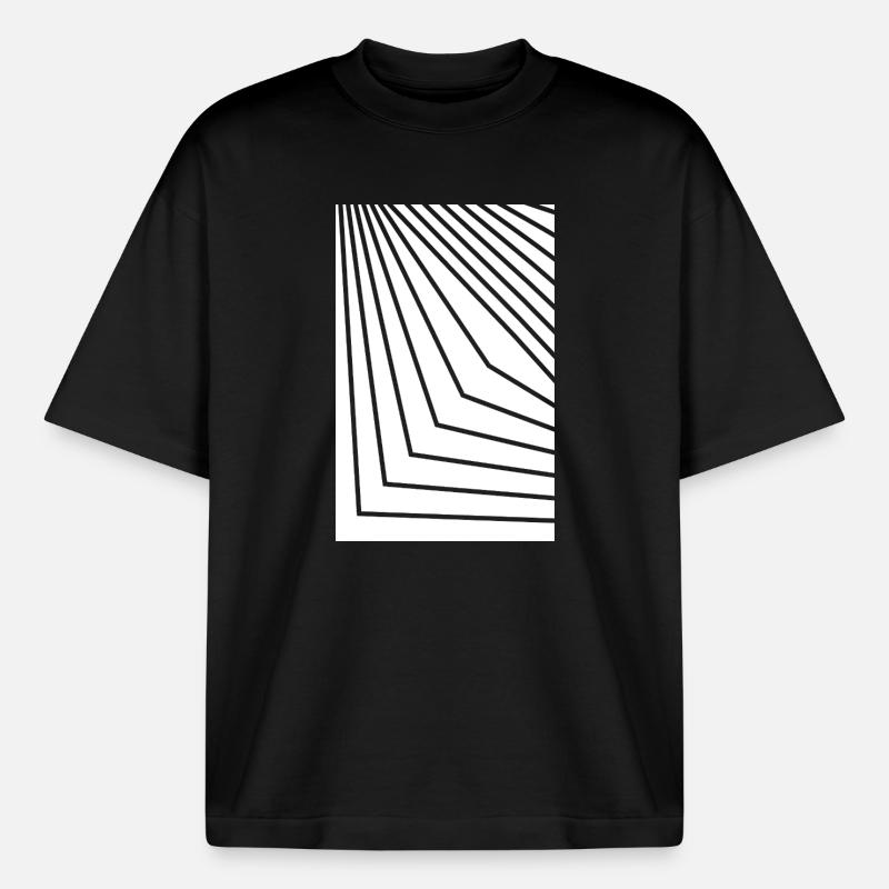 Angular Concentric Lines - Boxy Heavyweight Unisex Organic T-Shirt by Stanley/Stella - black