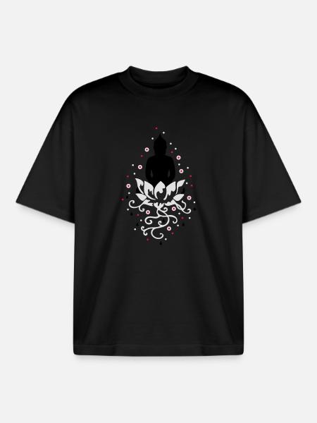 Lotus Throne - Boxy Heavyweight Unisex Organic T-Shirt by Stanley/Stella - black