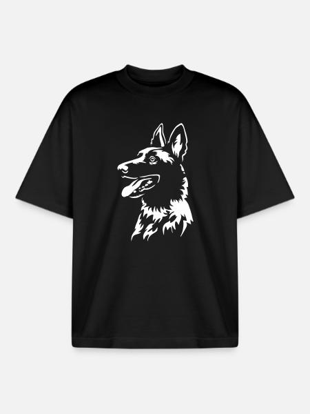 Malinois Head « Black Edition » - T-shirt unisexe boxy épais biologique Stanley/Stella - noir