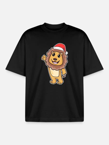 Leo Christmas - Boxy Heavyweight Unisex Organic T-Shirt by Stanley/Stella - black